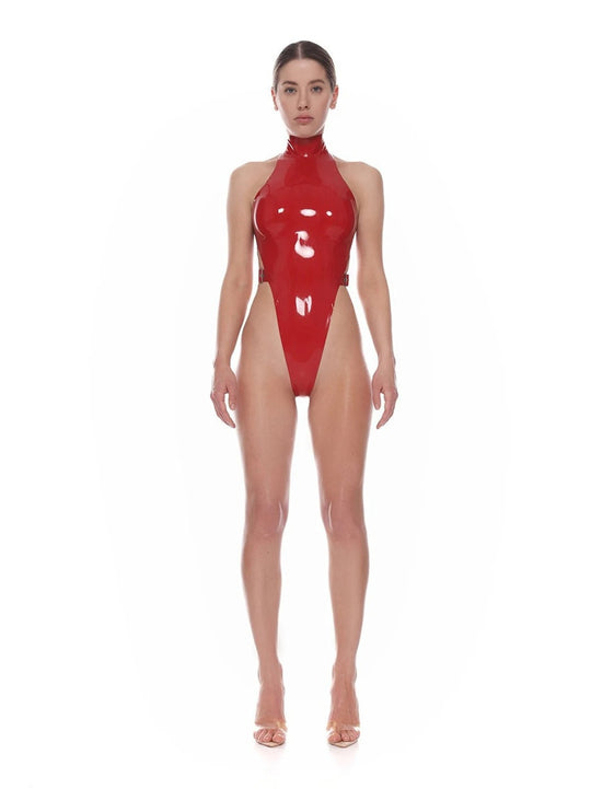 Latex Bodysuit Red Rubber