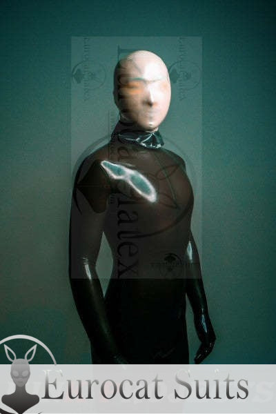 eurocat Latex-Catsuit aus Gummi für Männer mit Gesichtseinstieg