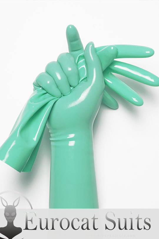 Jade Green Classic Short Molded Latex Gloves