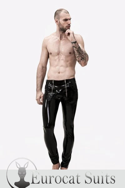 Herren 'Sailor-Front' Latex Jeans