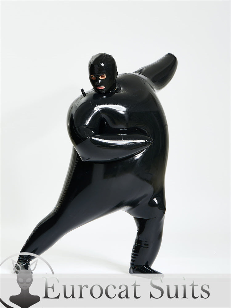 Black Sexy Latex Balloon Man Inflatable Suit rubber