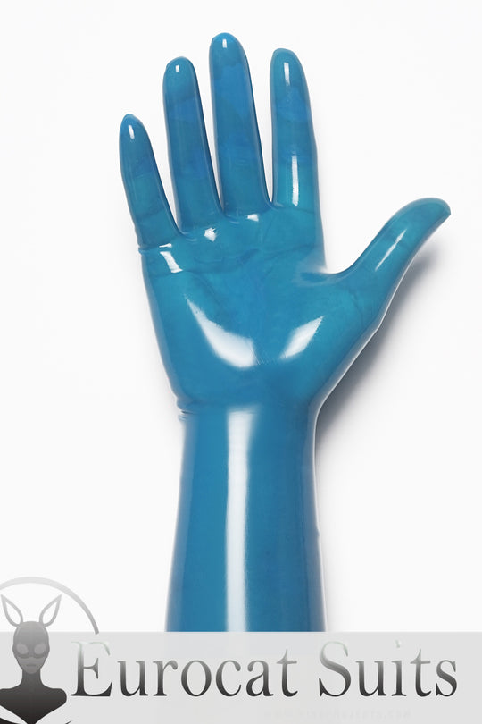 Translucent Blue Classic Short Molded Latex Gloves