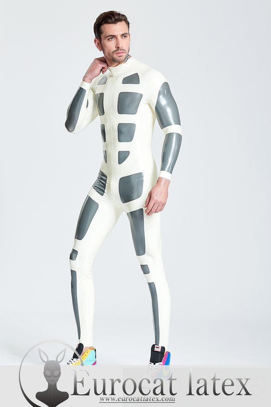 Male 'Silver Streak' Rubber Catsuit