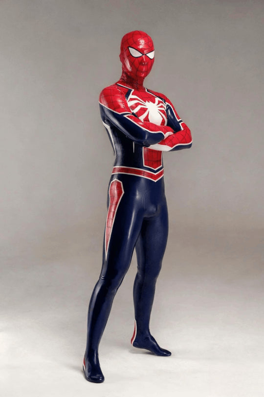 eurocat latex Male Zipperless Neck Entry 'Spidey' rubber Catsuit