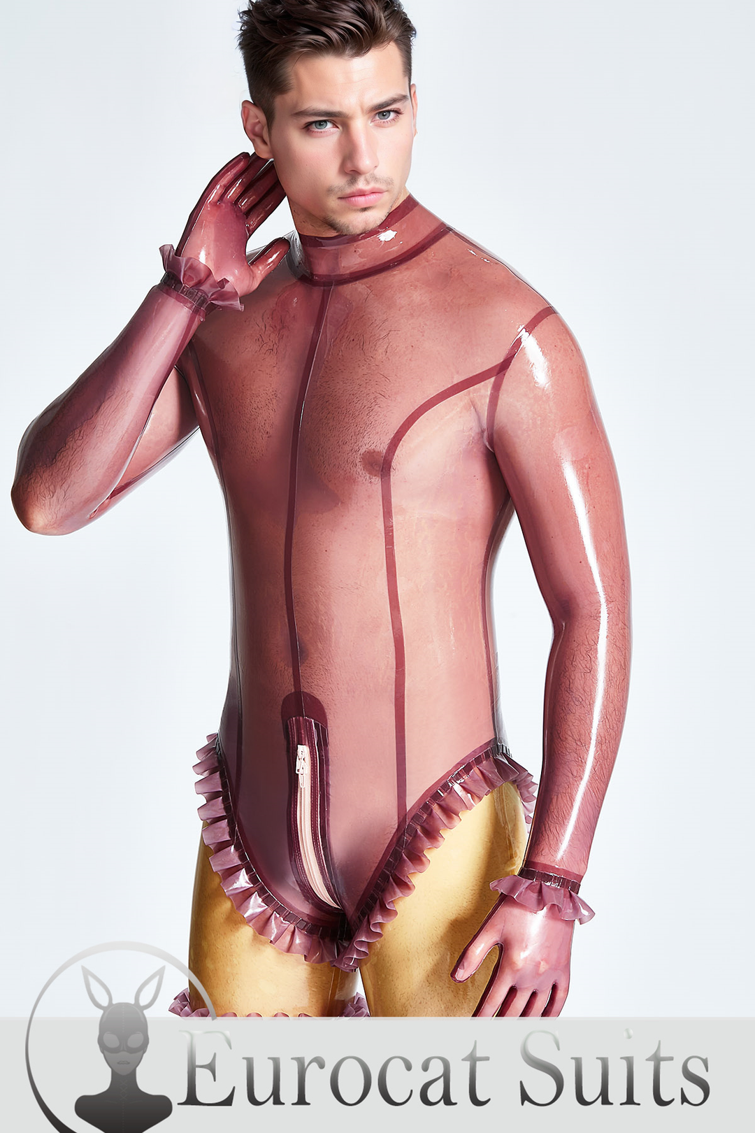 Male 'Burly Burlesque' Neck Entry Leotard Catsuit