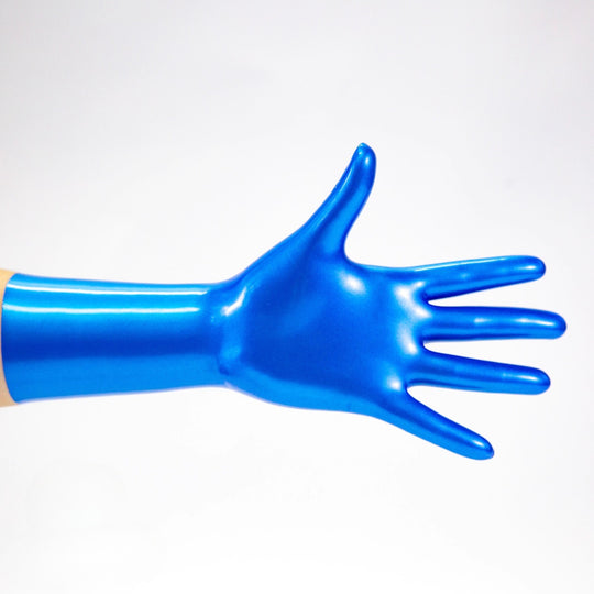 Latex metal blue gloves