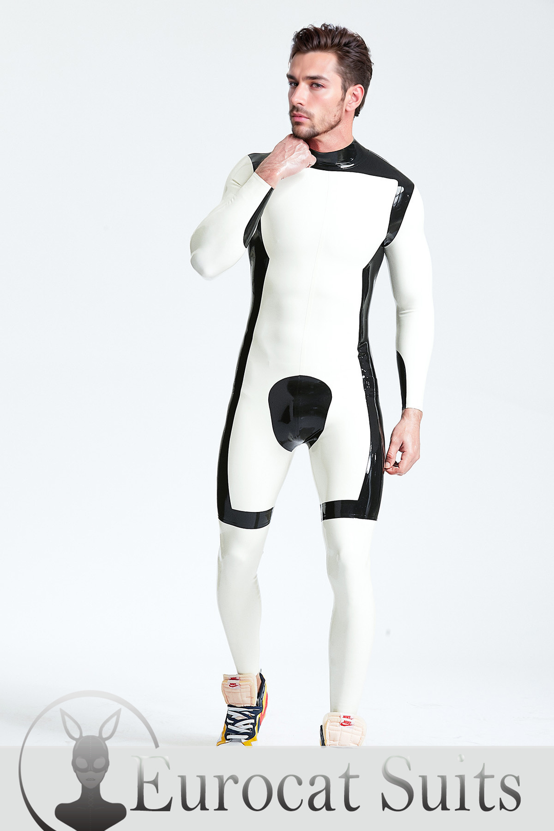 Male 'White Knight' Back Zip Catsuit