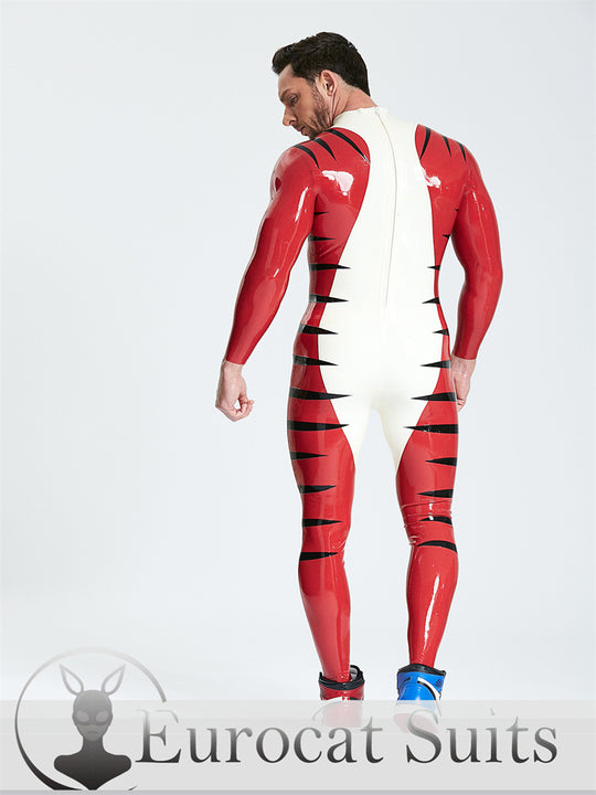 eurocat Male Latex  Rubber Fetish Wear Cosplay Tigris catsuits