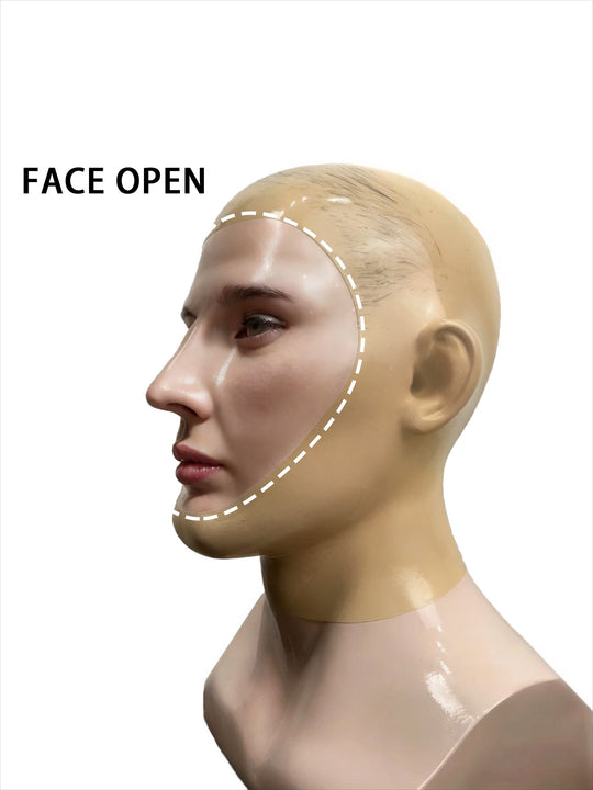 Latexmaske, transparente Gummi-Halbgesichtshaube 