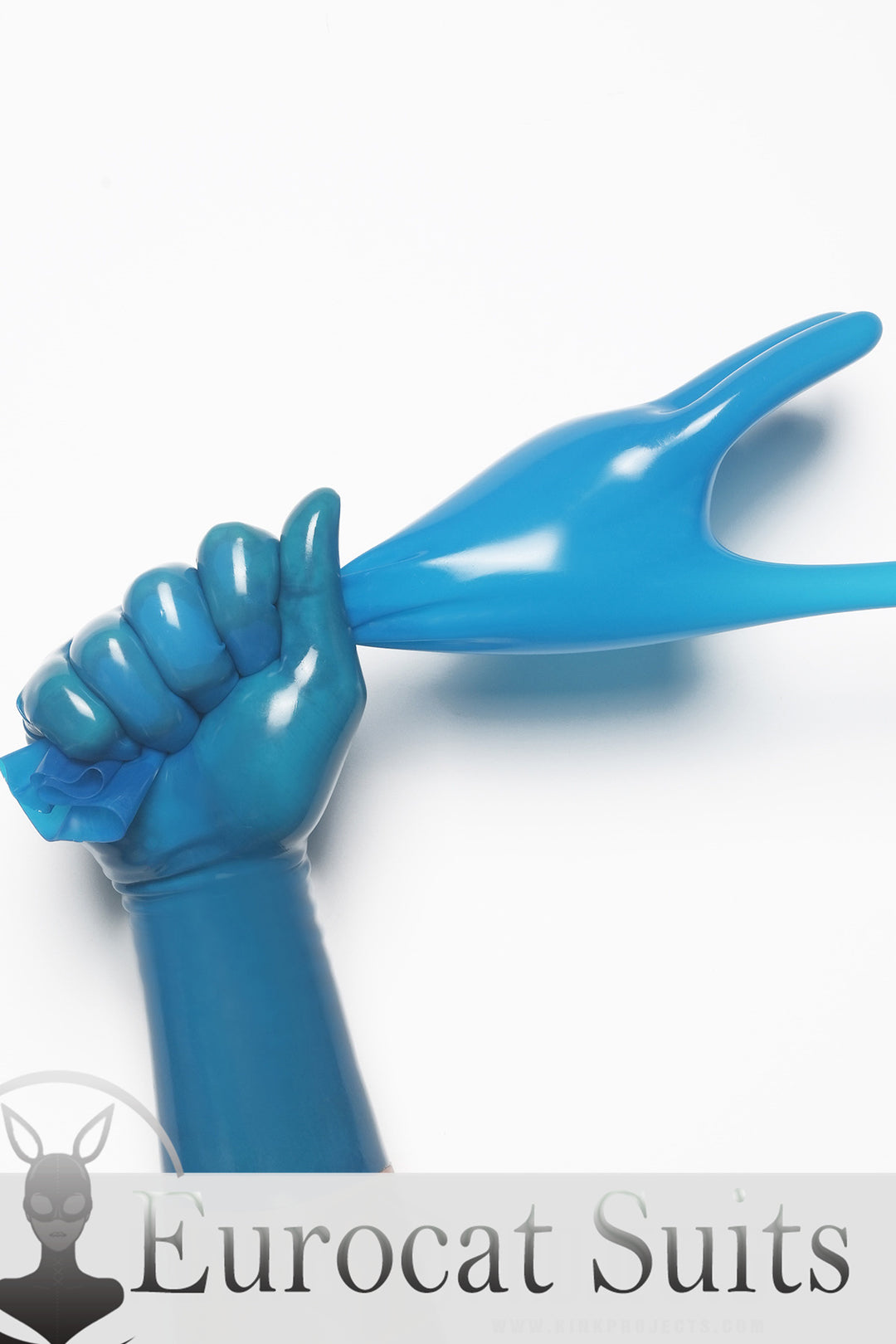 Translucent Blue Classic Short Molded Latex Gloves