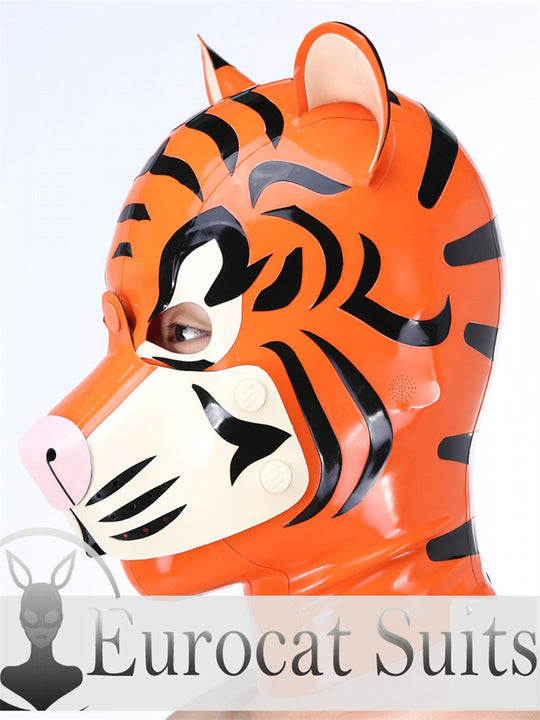 eurocat Männliche Latexhaube Gummi Fetischkleidung Cosplay Catsuits TIGERMASKE 