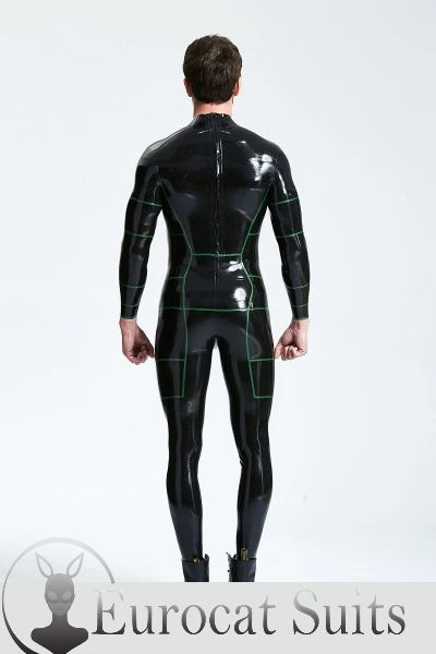 eurocat latex 'Hexagonal' Back Zip rubber Catsuit