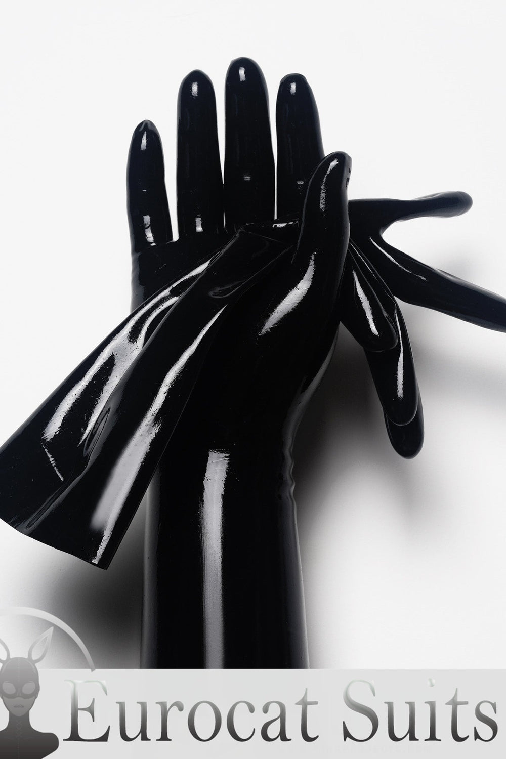 fetish latex Black Classic Short Molded Latex Gloves