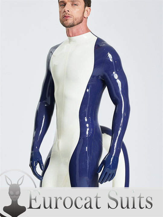 eurocat Male Latex Hood Rubber Fetish Wear Cosplay catsuits With Feet & Gloves