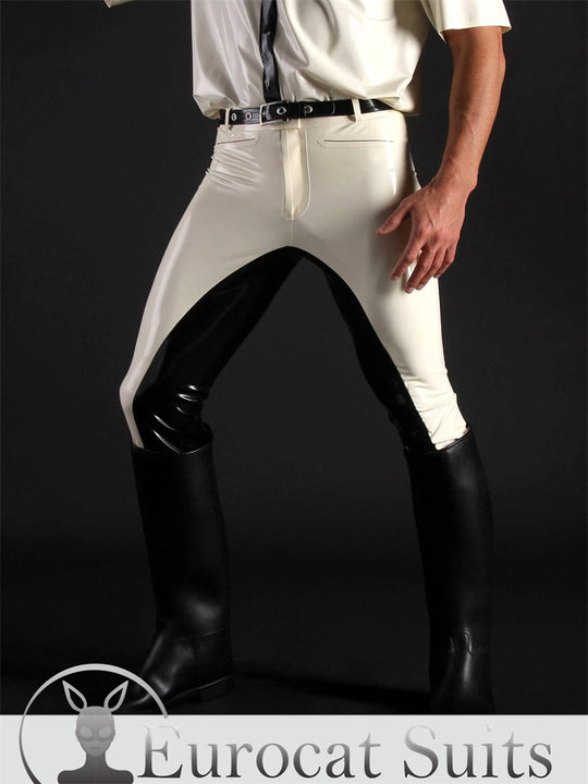 Catsuit Latex men pants rubber trousers Men's Latex Breeches