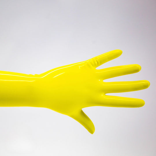 Latex yellow gloves