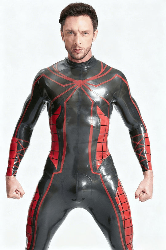 eurocat latex Male 'Tangled Web' Back Zip Catsuit