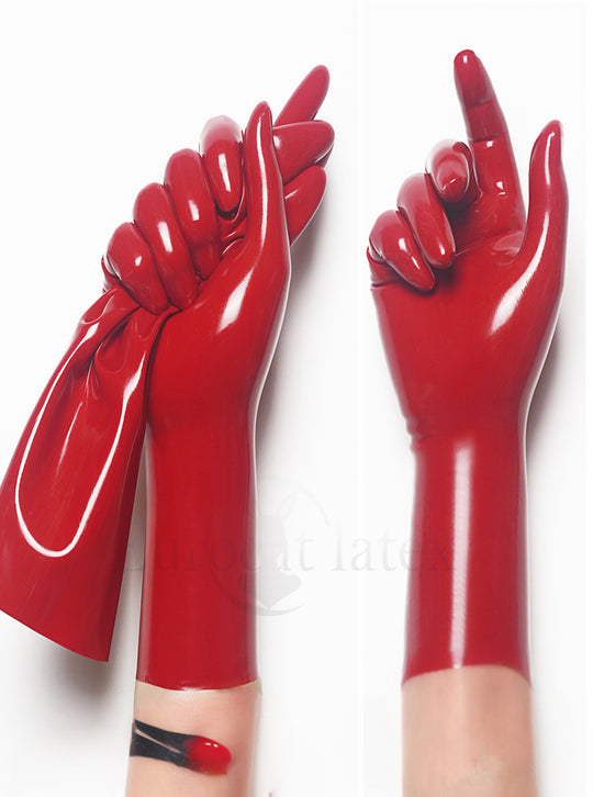 fetish  gloves Short, Stretchy and Body Safe rubber Gloves chlorined 0.4mm