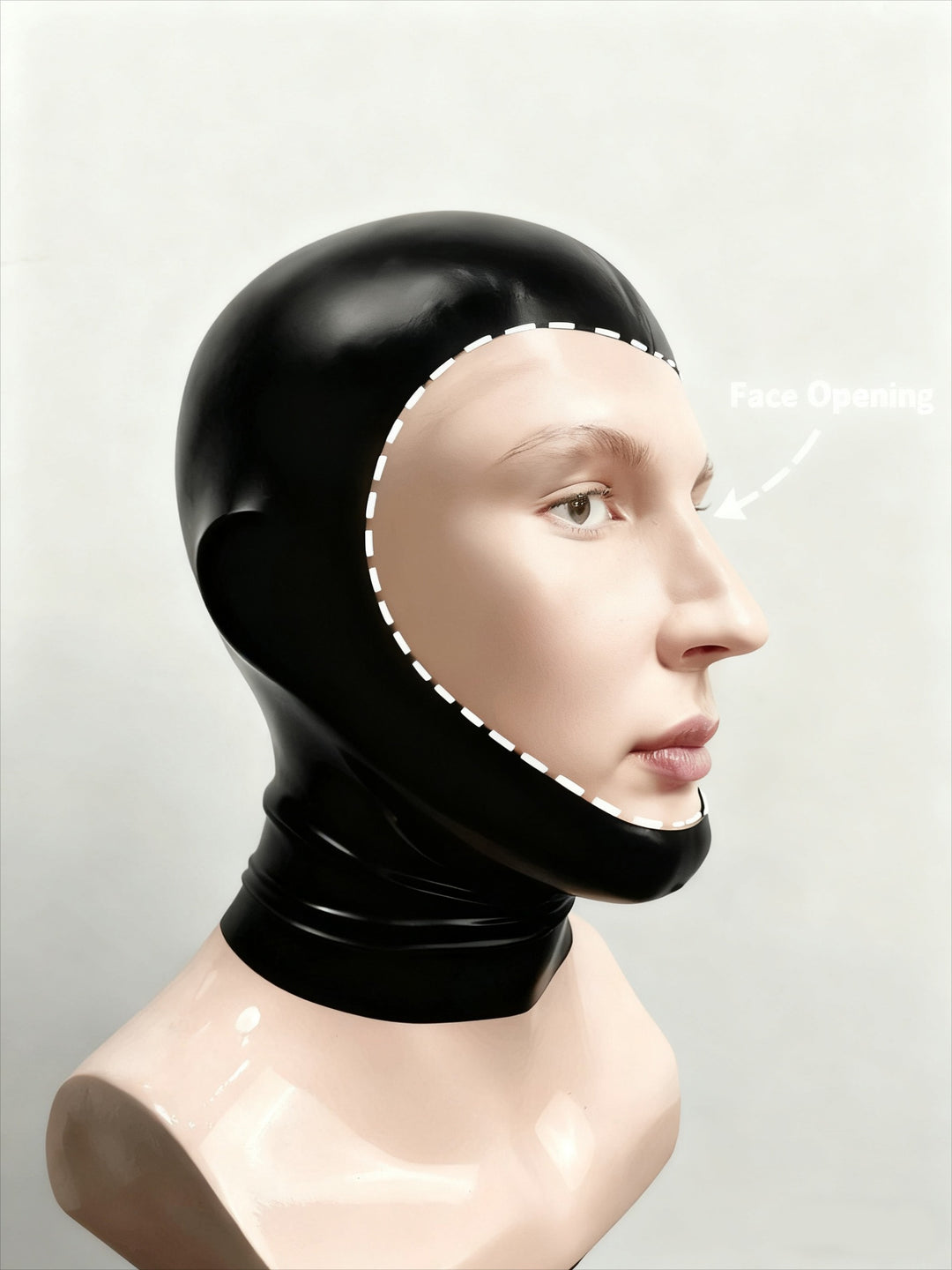 Latex Mask black rubber half face Hood