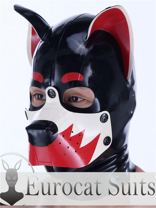 eurocat Male Latex Hood Rubber Fetish Wear Cosplay catsuits PUPPY MASK