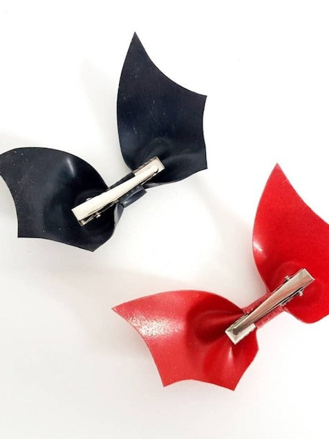 Latex bat hair bow clip