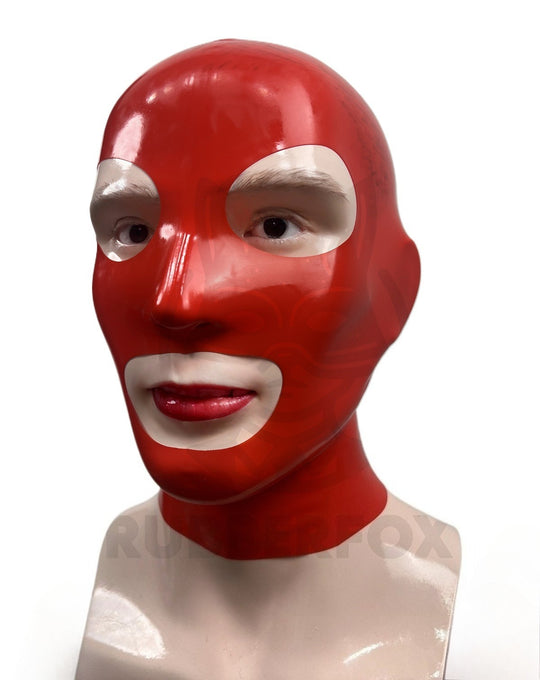 Latex Maske rot Gummi Haube tragen 