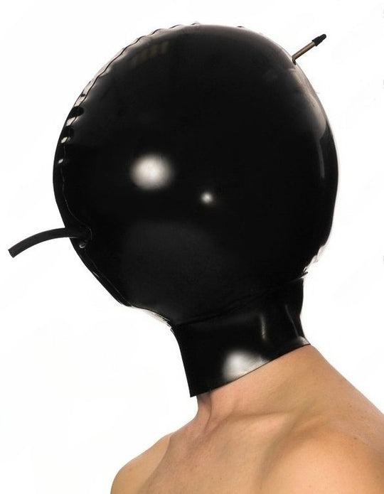 Latex Rubber Gummi Inflatable Mask Hood breathing tube
