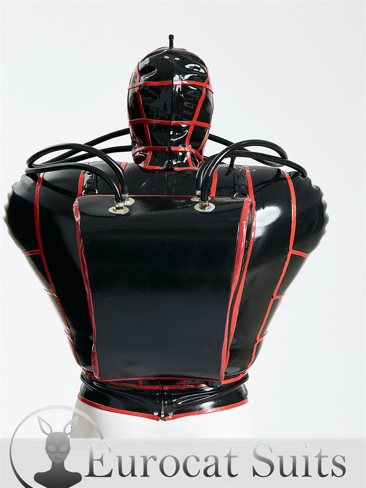 Black Sexy Latex Inflatable trim is Red outer thickness is 0.8mm