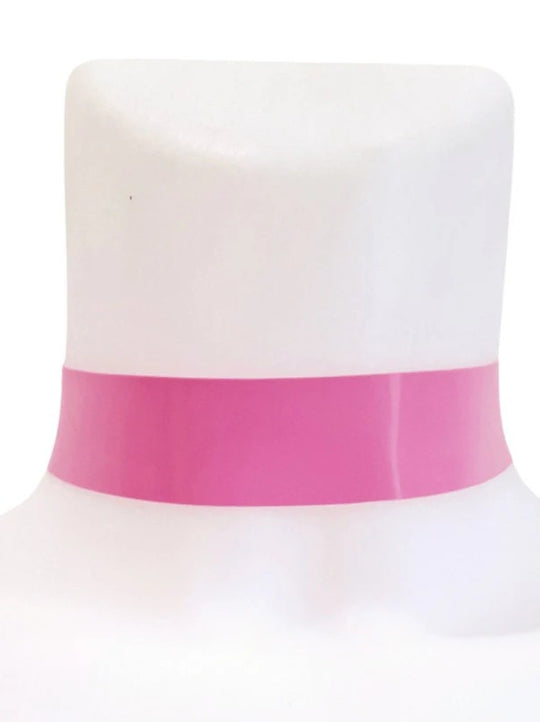Bubblegum Pink Latex Plain Choker Latex Collar Rubber Necklace