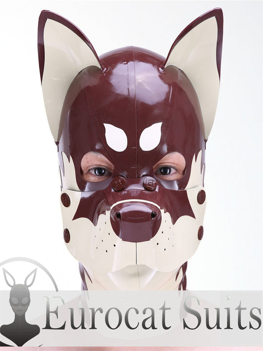 eurocat Male Latex Hood Rubber Fetish Wear Cosplay catsuits PUPPY MASK