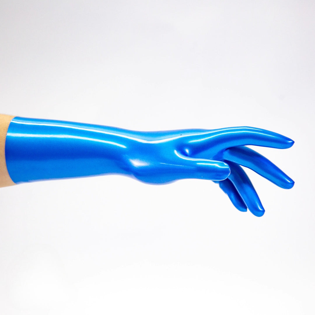 Latex metal blue gloves