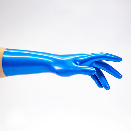 Latex metal blue gloves