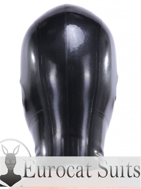 eurocat Male Latex Hood Rubber Fetish Wear Cosplay catsuits MASK LASER PERFORATE