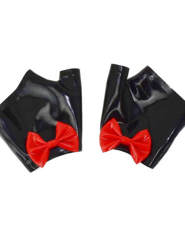 Latex Gloves with Bow Handmade