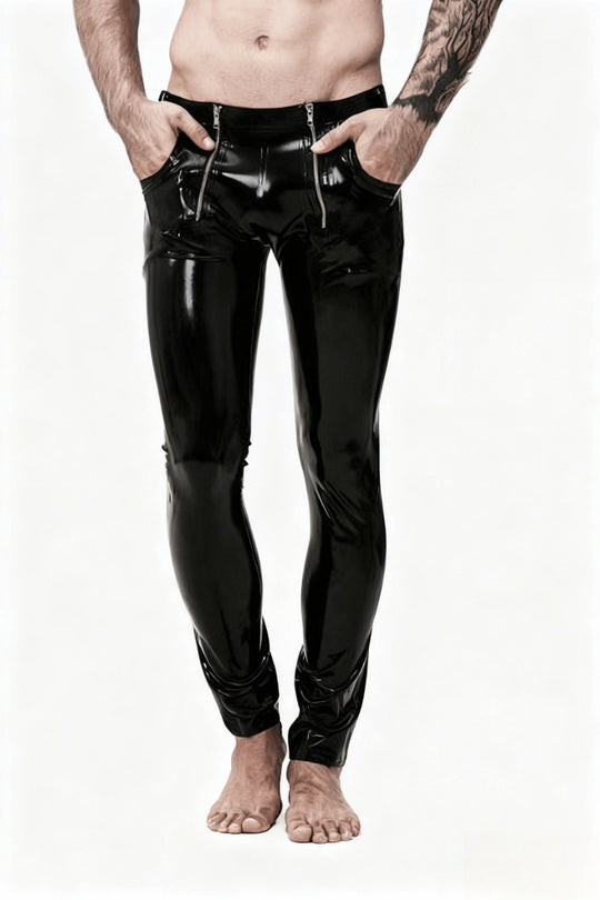Herren 'Sailor-Front' Latex Jeans