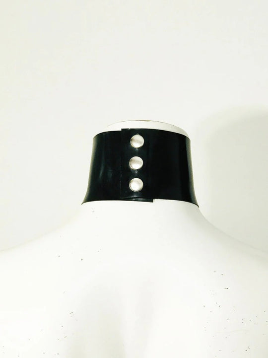 Latex Choker Collar with 2 Large Orings