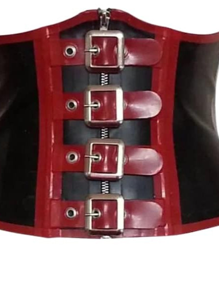 Latex Waist Cincher with Buckles