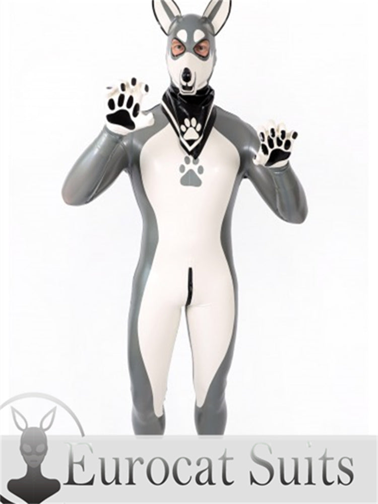 eurocat Male Latex Hood Rubber Fetish Wear Cosplay catsuits MASK