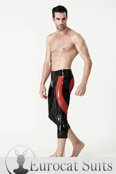 eurocat latex Male 'Heartening' Three-Quarter Zipperless Leggings