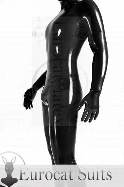 eurocat Latex-Catsuit aus Gummi für Männer mit Gesichtseinstieg