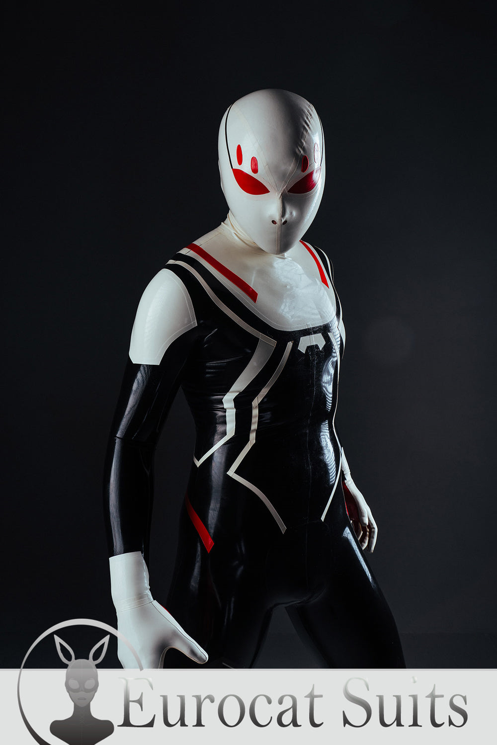 Male White-Headed 'Spidey' Latex Costume Catsuit