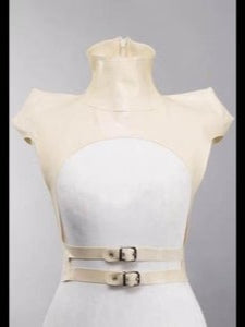 Harness White latex harness with buckles and sculpted 3D shoulders