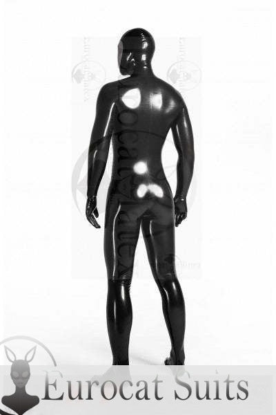 eurocat Latex-Catsuit aus Gummi für Männer mit Gesichtseinstieg