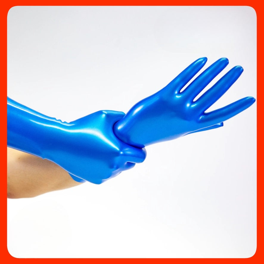 Latex metal blue gloves