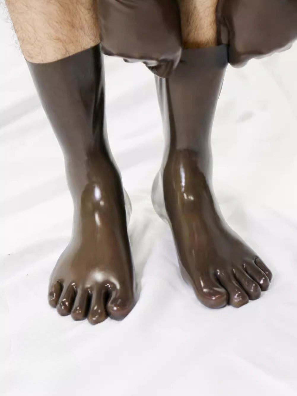 Transparent black five toed socks