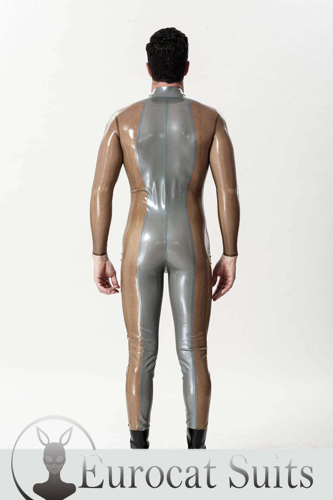 Male 'Silver Sleek' Front-zip Catsuit