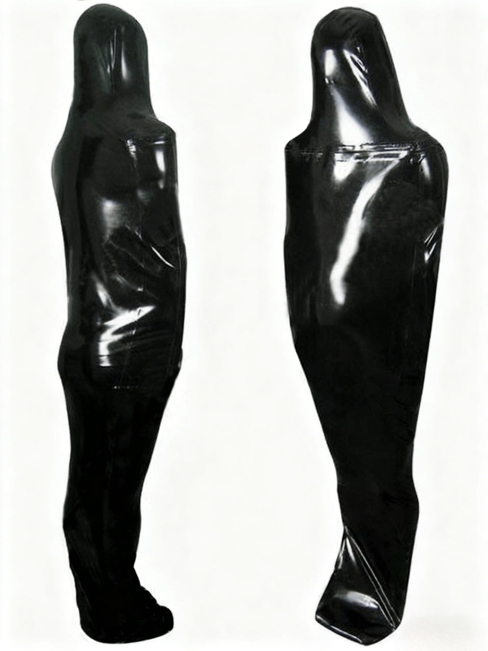 Latex Rubber Gummi shoulder zipper Sleep-sack body bag hood