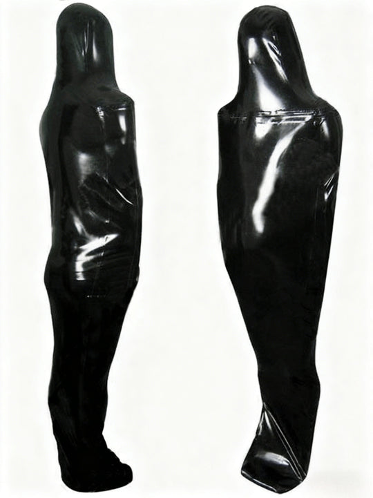 Latex Rubber Gummi shoulder zipper Sleep-sack body bag hood