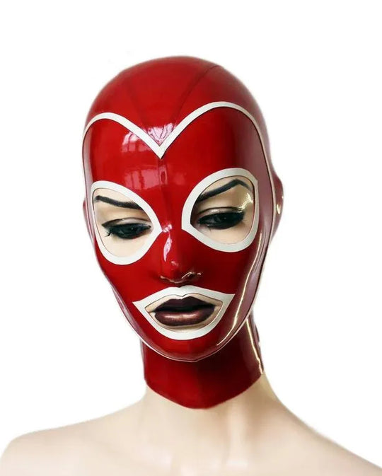 Latex Rubber Hood with trimmed face and zipper