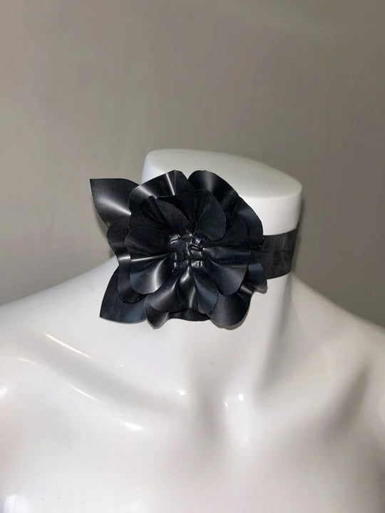 Latex Flower Choker With Popper Fastening Custom Made